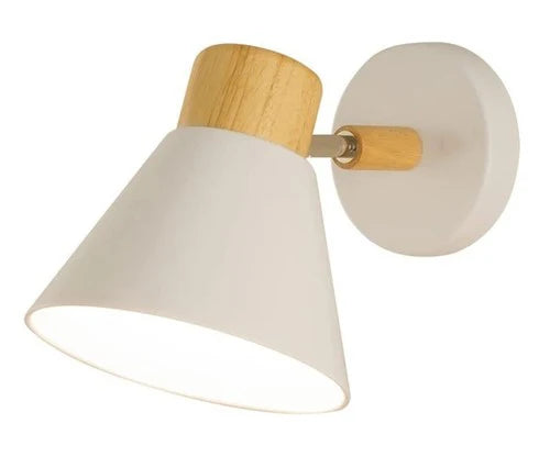 applique murale led moderne bois blanc scandinave fixée mur entrée chambre cuisine