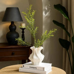 vase decoratif moderne porcelaine blanc ondulé texturé salon chambre coucher