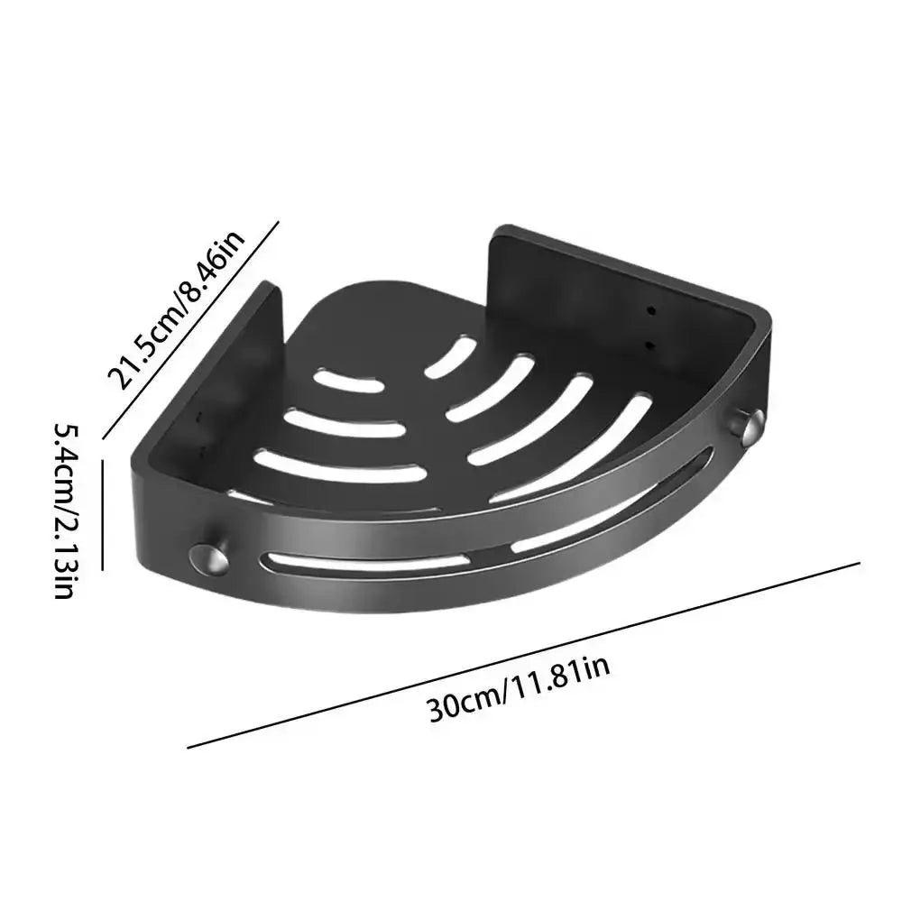 étagère salle bain portable adhésive gris foncé structure perforée moderne seule piece