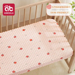 drap housse bébé léopard tigre motif animalier coton polyester doux blanc orange bleu clair