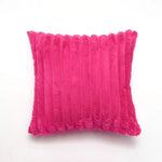coussin décoratif moderne double face peluche rouge orange vert blanc rose