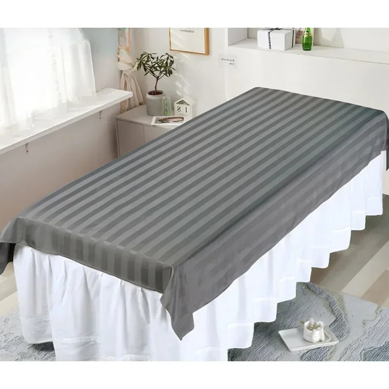drap table coton rayures horizontales blanc rose gris moderne facile entretien