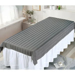 drap table coton rayures horizontales blanc rose gris moderne facile entretien