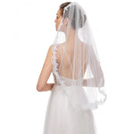 voile mariée femme blanc dentelle fine classique clips métalliques translucide adultère élégante couverture tête