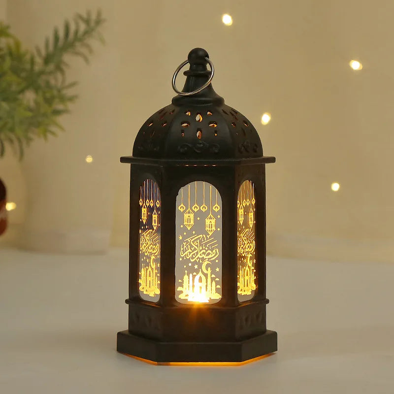 décorations ramadan lanternes or rouge noir blanches arabesques traditionnelles led vacances İslamiques