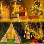 guirlande lumineuse solaire 7m 12m 22m 32m 40m multicolore blanc doré moderne