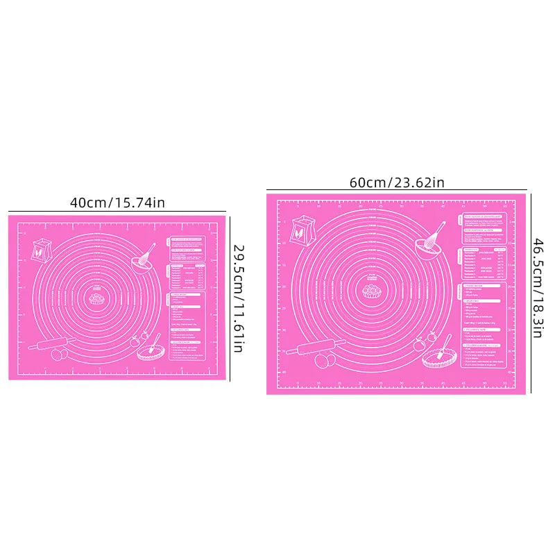 tapis pâtisserie silicone violet bleu rose motifs règles adhésif pratique décoratif 30x40cm 60x45cm