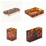 plateau acrylique imprimé léopard moderne porte gobelet porte crayons porte savon chic marron clair