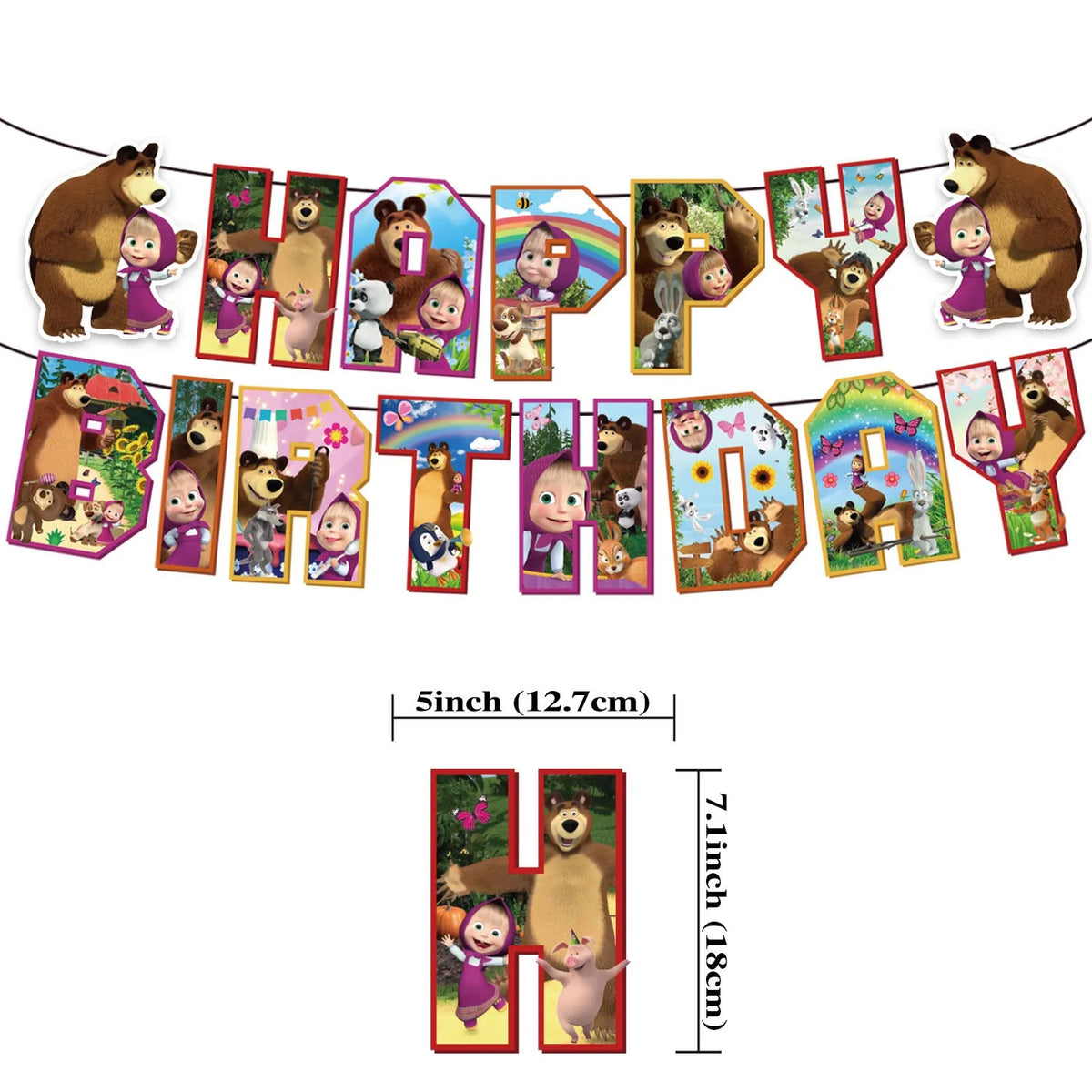 ensemble vaisselle jetable masha ours assiettes gobelets serviettes anniversaire enfant cartoon