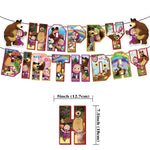 ensemble vaisselle jetable masha ours assiettes gobelets serviettes anniversaire enfant cartoon