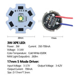 diodes led 20mm bleu clair jaune noir doré conducteurs pcb projecteur lampe torche phare
