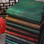 tissu brodé polyester marbré brillant moderne élégant vert marron bleu rouge gris