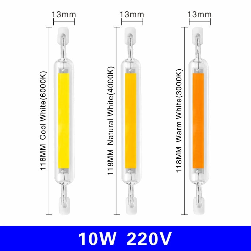 ampoules led cob blanc chaud 2700k 3500k 10w 20w 78mm 118mm moderne transparentes