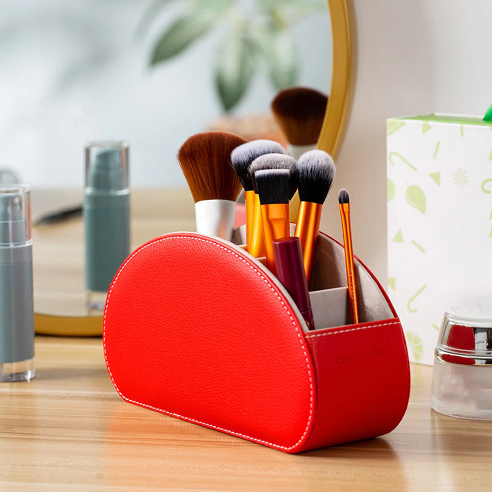 boîte rangement cuir rouge moderne télécommande cosmétiques respectueux environnement compartments 12litres 100g