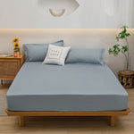 drap plat uni gris élastique lit adulte qualité moderne linge lit polyester 120x200x25cm