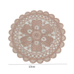 serviettes table brodées fleurées vintage romantique beige blanc marron clair tasse soucoupe cuillère