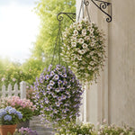 guirlande suspendue artificielle fleurs roses blanches violettes orange jaunes naturelles decoration jardin fete mariage