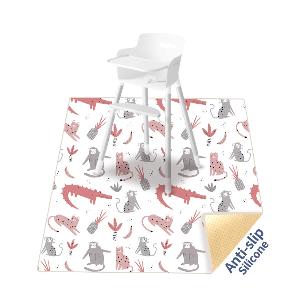 tapis imperméable anti éclaboussures sol couverture bébé animaux fruits pois illustration enfantine polyester