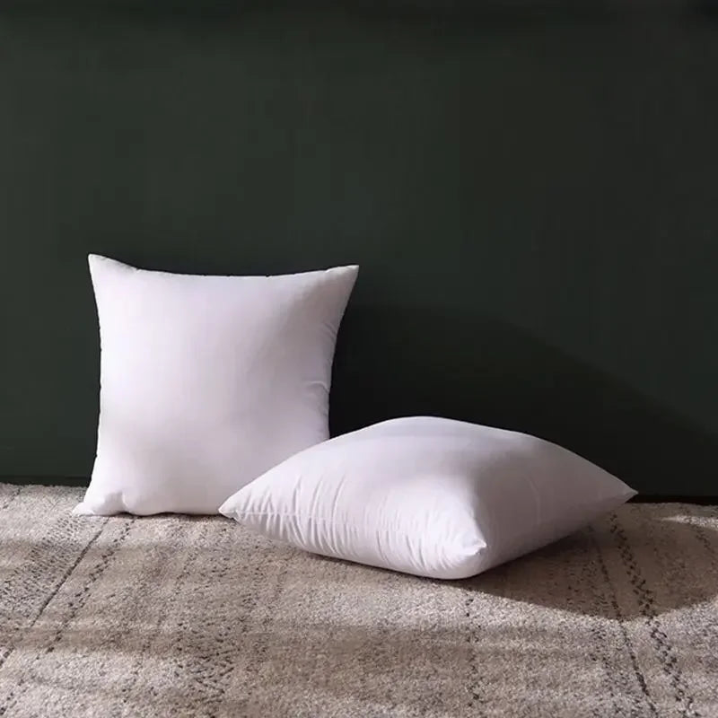 coussins décoratifs carrés blancs texture lisse moderne 40x40cm coton polyester