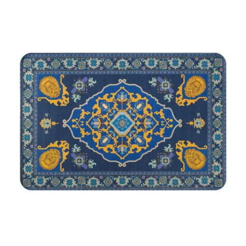 tapis porte intérieur décoratif motif floral moderne antidérapant lavable polyester rouge violet beige