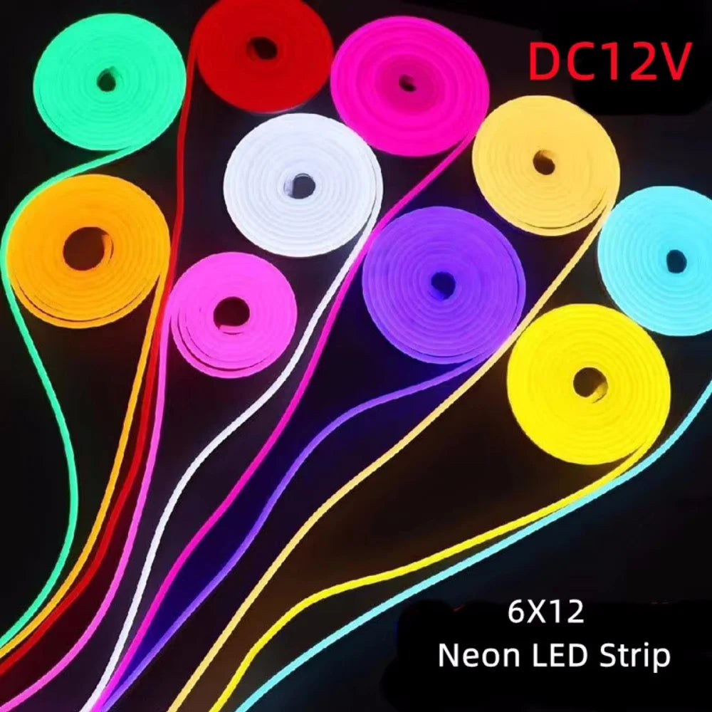 ruban led flexible blanc rouge vert jaune rose bleu adhésif smd 12v 5mètres led