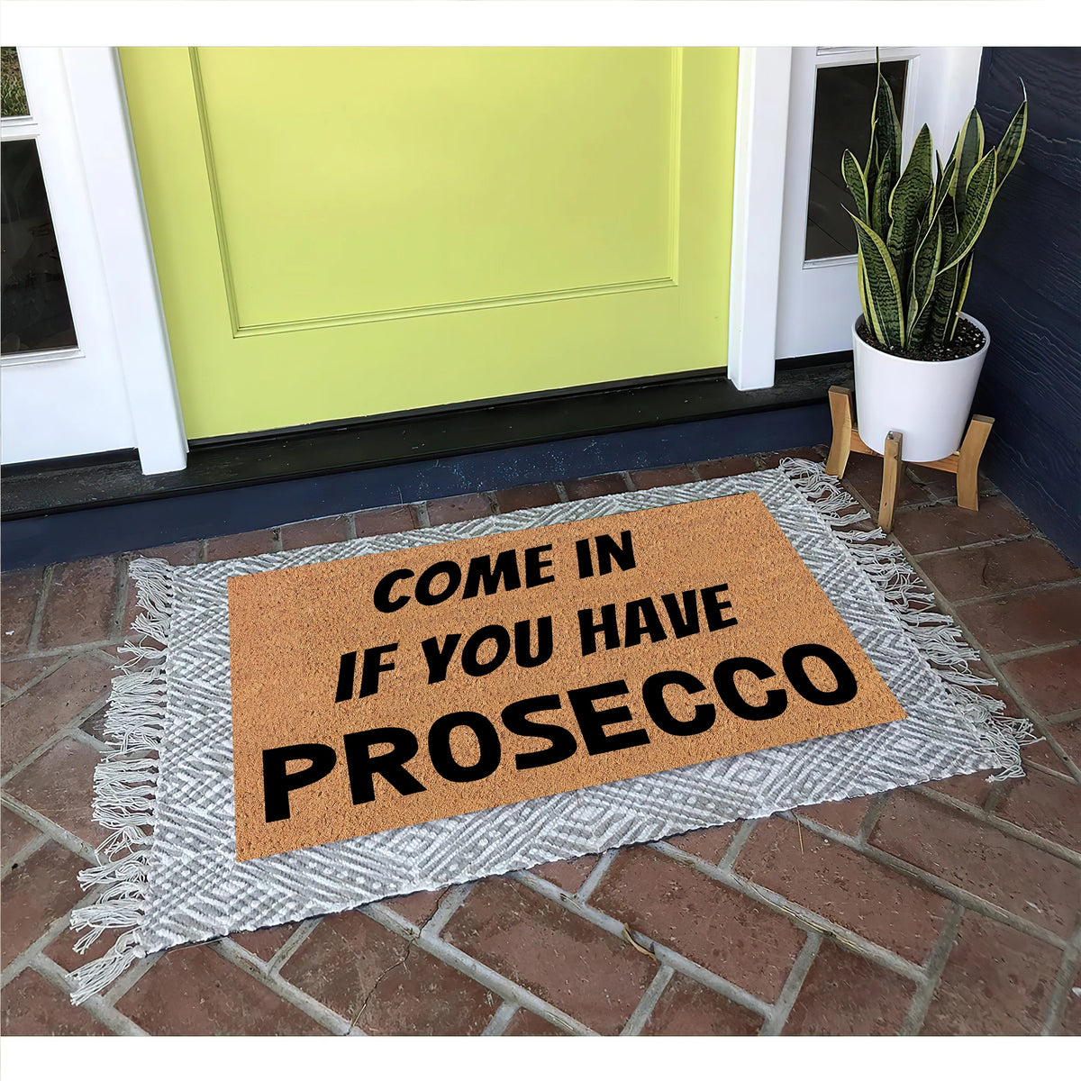 tapis bienvenue antidérapant marron noir prosecco extérieur couloir humoristique accueillant