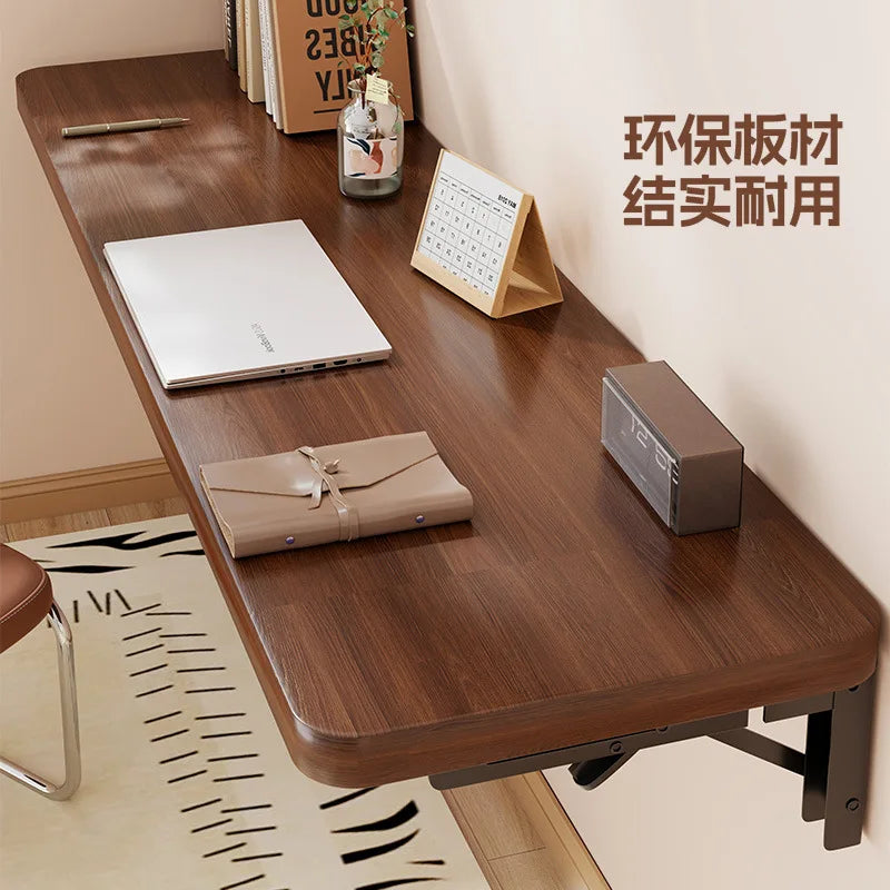 tablette murale bois marron foncée facile moderne cuisine chambre coucher multifonctionnelle pliante droite