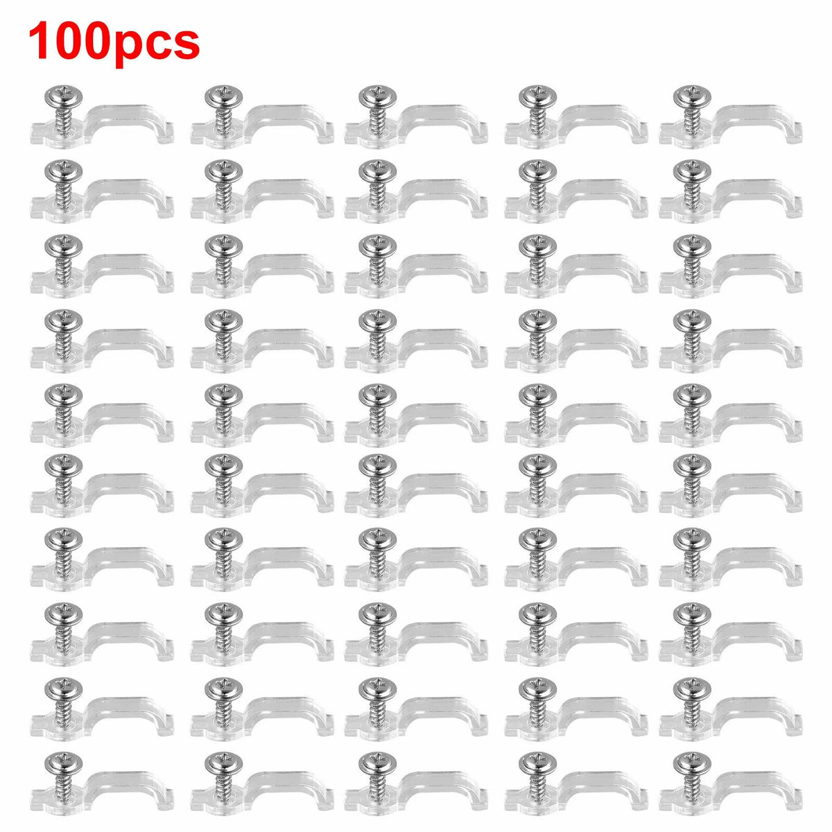clips fixation bande led transparent vis anti rust moderne 9mm 101mm 100pcs