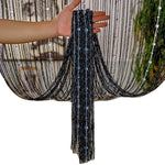 rideau porte transparentes argenté noir bleu gris moderne LOVE végétal décoratif élégant