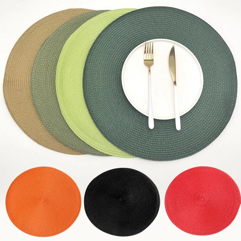 Napperon rond lavable en PP pour décoration de table