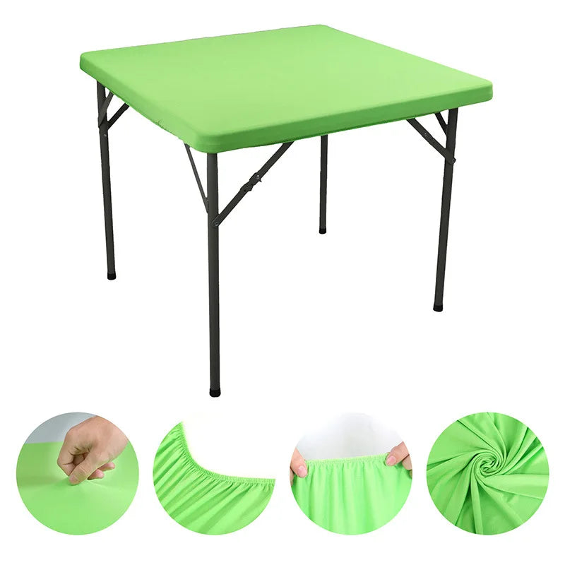 couvre table carré élastique noir rouge vert bleu rose violet blanc uni moderne festif