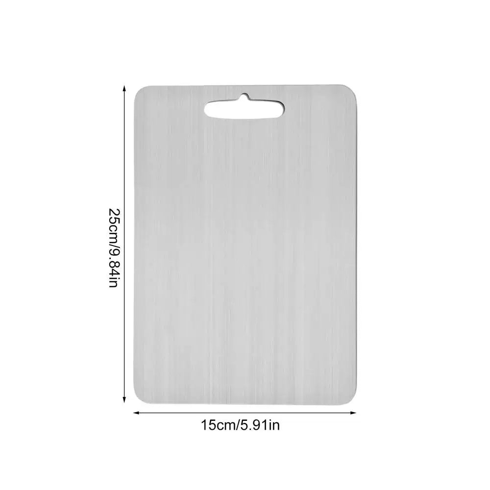 planches découper acier inoxydable argentées double face modernes utilitaires poignée intégrée