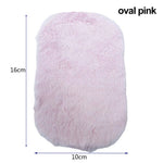tapis miniature peluche rose blanc nordique doux poupées 14cm 18cm rond rectangle