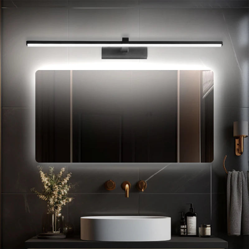 lampe murale led moderne noire fixée mur 100cm 40cm 60cm 80cm