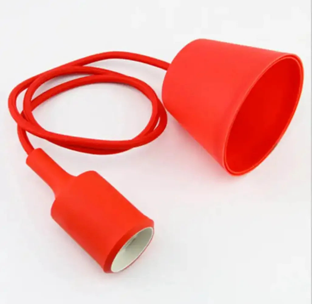 lustre suspendu moderne ampoule câble coloré salon chambre rouge noir blanc