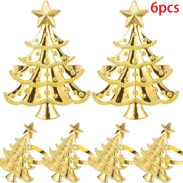 porte serviettes sapin noël décoratif vert or argent festif élégant étoile pailleté fixe rouleau
