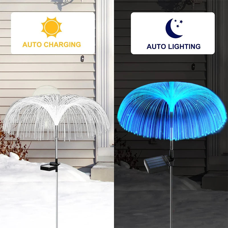 lampe solaire led multicolore moderne fibre optique lumineuse autoinstallation extérieure contemporaine étanche urgence