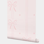 papier peint adhésif rose clair arcs rubans chambre enfant classique moderne