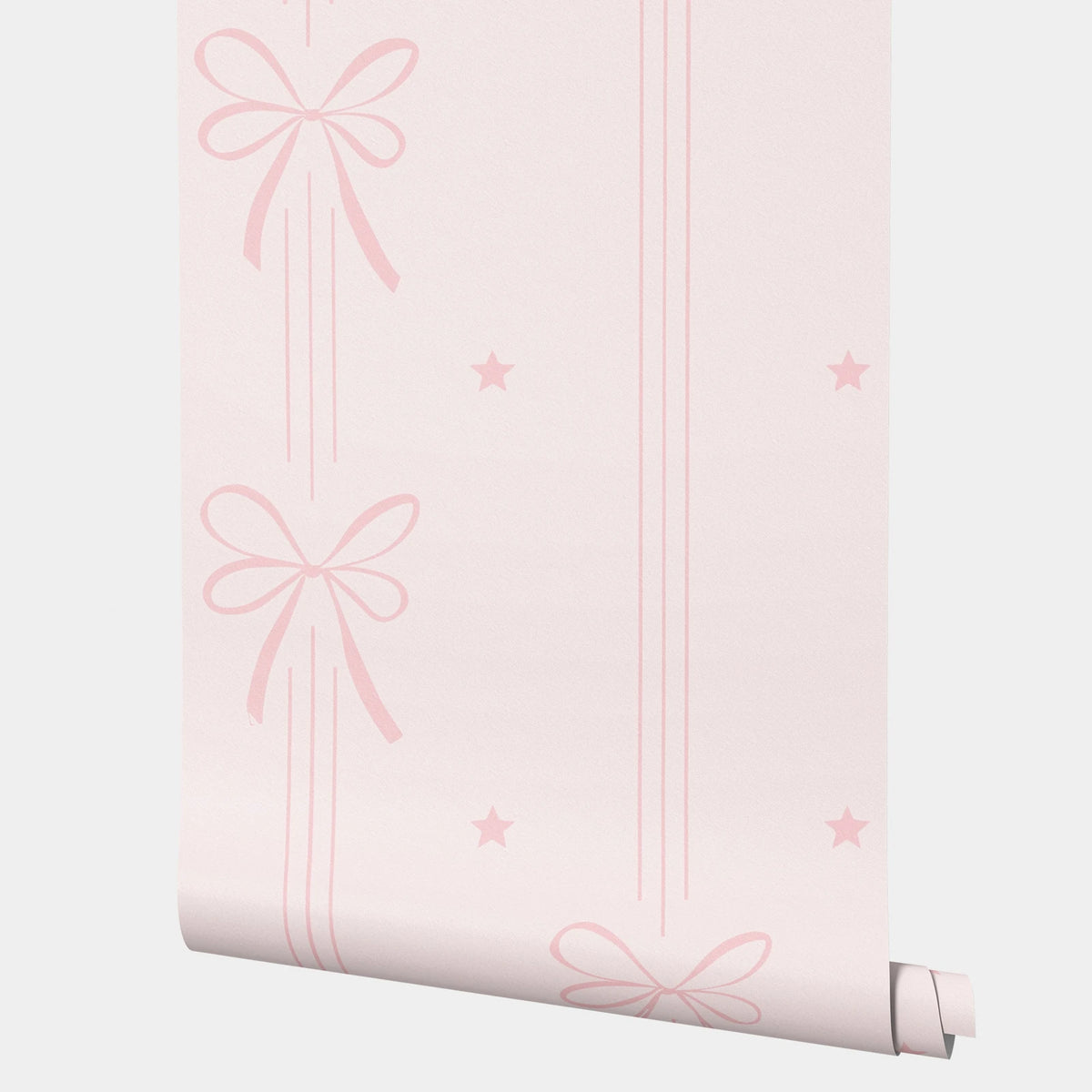 papier peint adhésif rose clair arcs rubans chambre enfant classique moderne