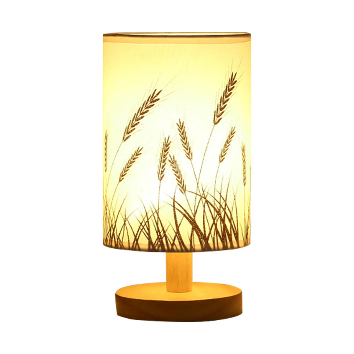 lampe table led usb moderne minimaliste abatjour tissu opaque bois clair chambre coucher
