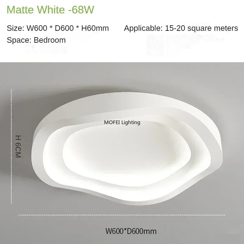plafonnier led moderne blanc contemporain ovales opacité commandes tactiles