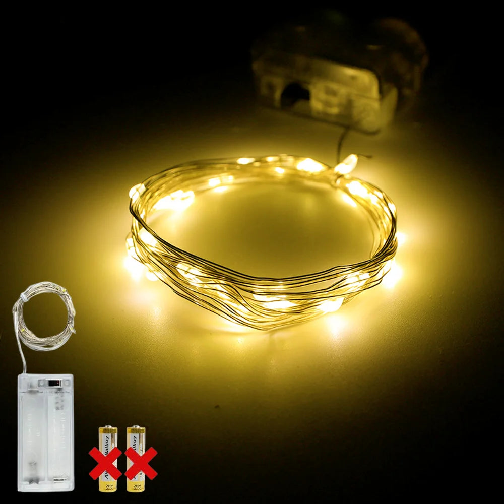 guirlande lumineuse led filament blanc doré moderne autoalimentée imperméable décoration festive mariage
