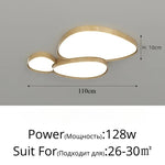plafonnier moderne minimaliste plusieurs sources lumineuses éclairage blanc bois grainé
