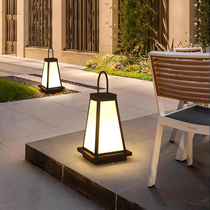 lanterne extérieure étanche noir blanc classique annuaire métallique éclairage jardin paysage moderne
