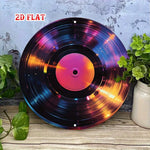 décoration murale disque vinyle rayures concentriques violet orange noir effet irisé moderne sans cadre
