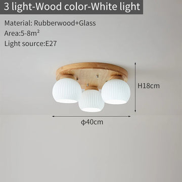 lampe moderne bois blanc abat jour verre motifs plissés éclairage chambre coucher