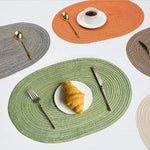 tapis table rectangulaire coton tressé vert moderne antidérapant grande dimension salle manger