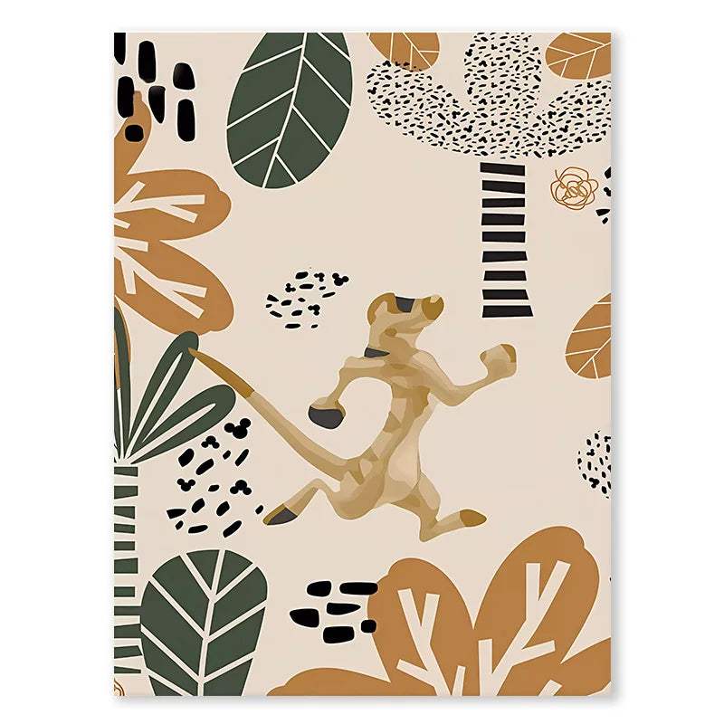 toile d'art moderne léopard singe zèbre jungle bébé chambre décoration mur tableau sans cadre