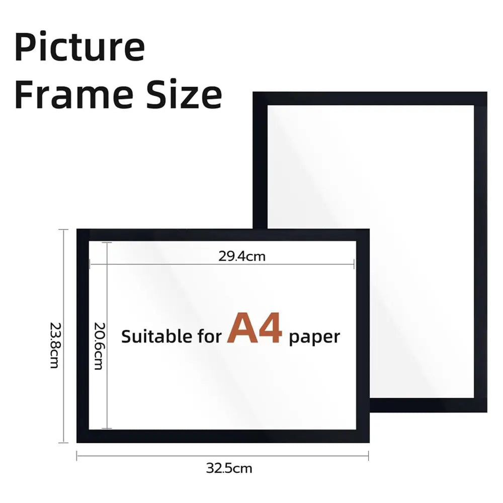 cadre photo magnétique noir moderne adhésif papier a4 résistant poussière étanche facile