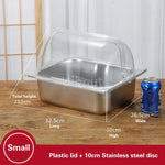 bac alimentaire acier inoxydable couvercle transparent poignée buffet cuisine moderne